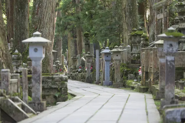 Okunoïne Oude Boeddhistische Begraafplaats Koyasan Japan — Stockfoto