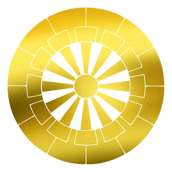 Traditionelle Japanische Familienwappen Logo Illustration Der Goldenen Farbe Auf Weißem — Stockfoto