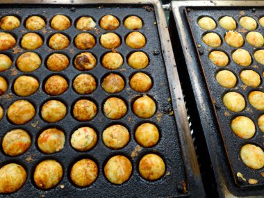 Piyasada Takoyaki 'nin yakın görüntüsü hazırlandı.