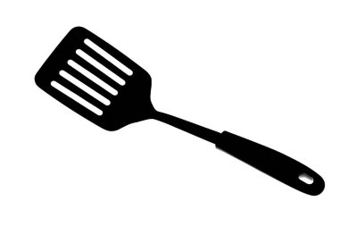 Beyaz arka planda mutfak spatulası. 