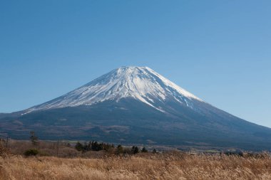 Japonya 'daki ünlü Fuji dağının manzarası