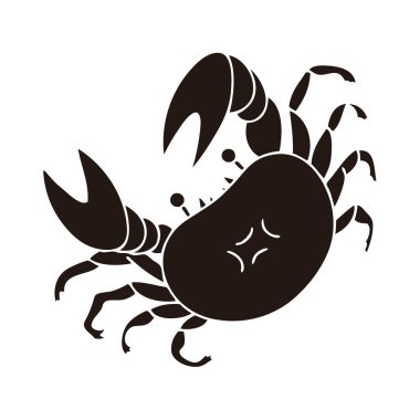 Beyaz arkaplanda yengeç simgesi çizimi