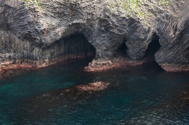 Nanatsugama Sahili. Japon doğal anıtı. Karatsu Şehri, Saga Bölgesi, Japonya 