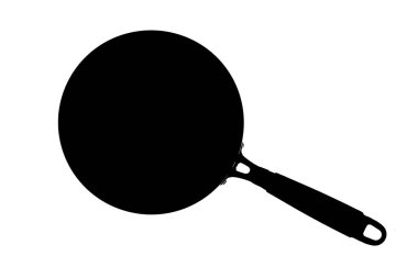 kızartma tavası simgesinin siyah silueti, basit biçim