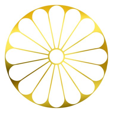 Beyaz arka planda izole edilmiş altın çiçek logosu