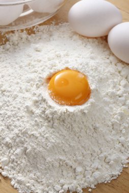 Pişirmek için arkaplan, un ve yumurta