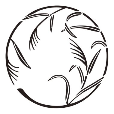 Beyaz arkaplanda siyah çiçek logosu var.