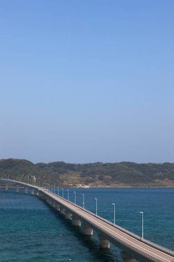 beautiful view of Tsunoshima Bridge  in Shimonoseki, Yamaguchi Prefecture, Japan