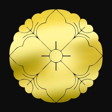 Altın dekoratif süs. renkli illüstrasyon. 