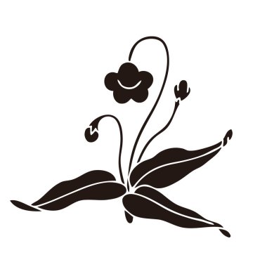 Beyaz arkaplanda siyah çiçek logosu 