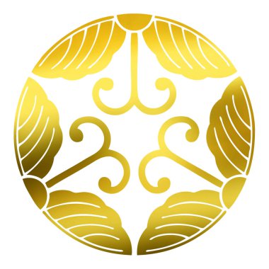 Beyaz arka planda izole edilmiş altın çiçek logosu