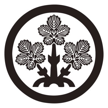 Beyaz arkaplanda siyah çiçek logosu var.