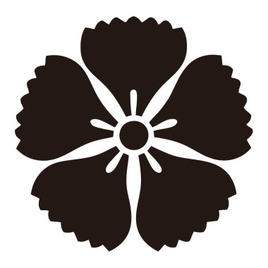 Beyaz arkaplanda siyah çiçek logosu 