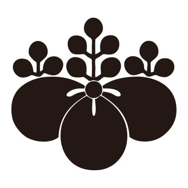 Beyaz arkaplanda siyah çiçek logosu var.