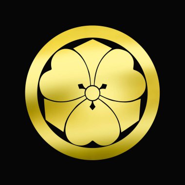 Siyah arkaplanda altın çiçek