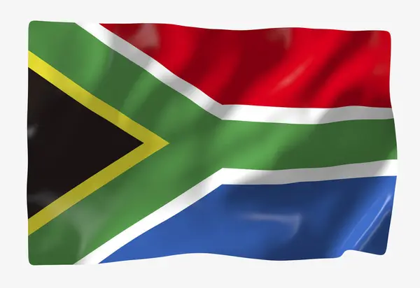 南非国旗模板 横向飘扬的旗帜 背景孤立 — 图库照片