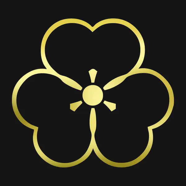 Logotipo Floral Dourado Fundo Preto — Fotografia de Stock
