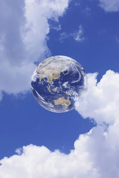 Planet Earth Clouds Blue Sky Elements Image Furnished Nasa Rendering — Stock Photo, Image