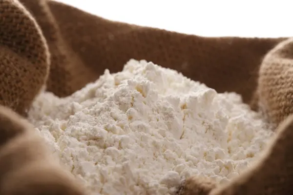 White Flour Sack Background Close — Stock Photo, Image