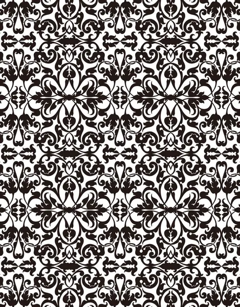 black and white vintage floral seamless pattern