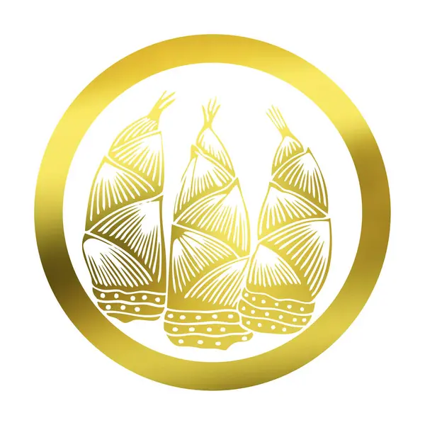 Golden Floral Logo Isolated White Background — Stock Photo, Image