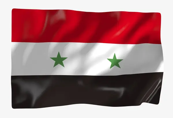 Syria Flag Template Horizontal Waving Flag Isolated Background — Stock Photo, Image