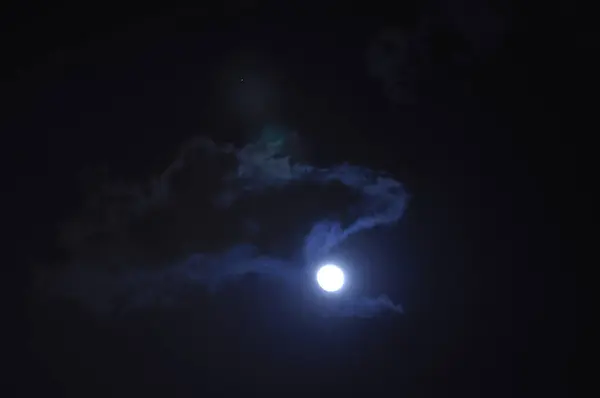 Lua Com Estrelas Céu Noturno — Fotografia de Stock