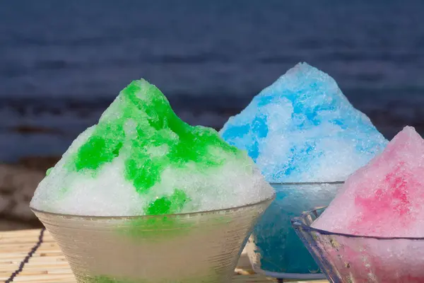Cold Shaved Ice Background Close — Stock Photo, Image