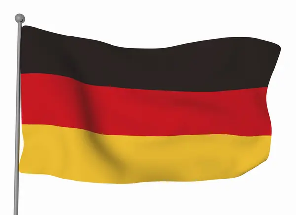 Duitsland Vlag Sjabloon Horizontale Wuivende Vlag Geïsoleerd Achtergrond — Stockfoto