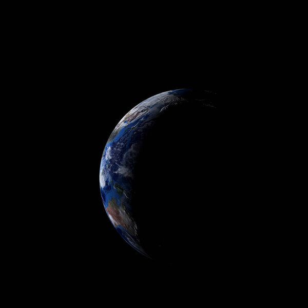 night view of planet Earth in space