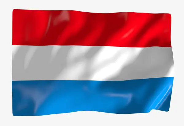 Modelo Bandeira Luxemburgo Bandeira Ondulada Horizontal Isolada Fundo — Fotografia de Stock
