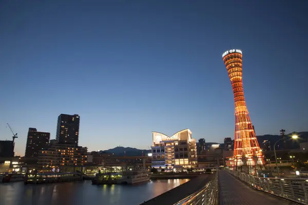 Bağlantı Noktası Kobe Japonya Görünümünü — Stok fotoğraf