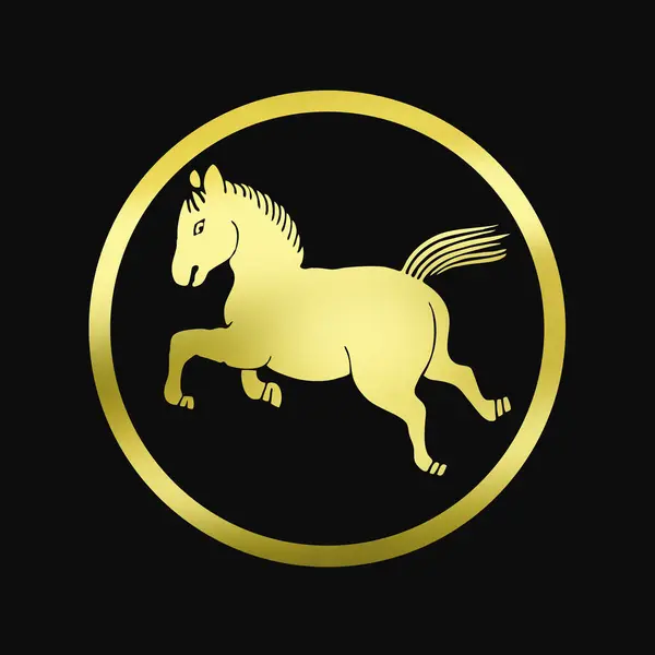 gold horse logo design
