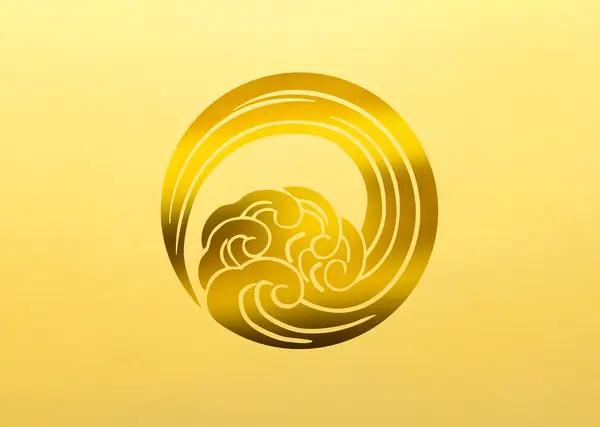 Perinteinen Japanilainen Perheen Vaakuna Logo Kuva Kultainen Väri — kuvapankkivalokuva