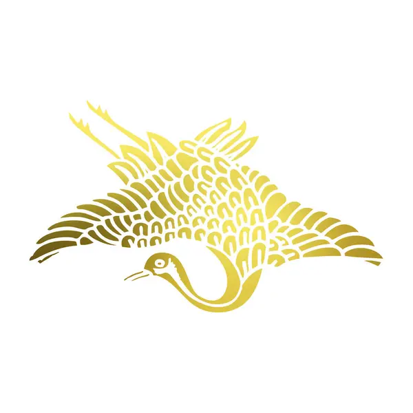 Традиционная Японская Эмблема Герб Логотип Иллюстрация Золотого Цвета Белом Фоне — стоковое фото