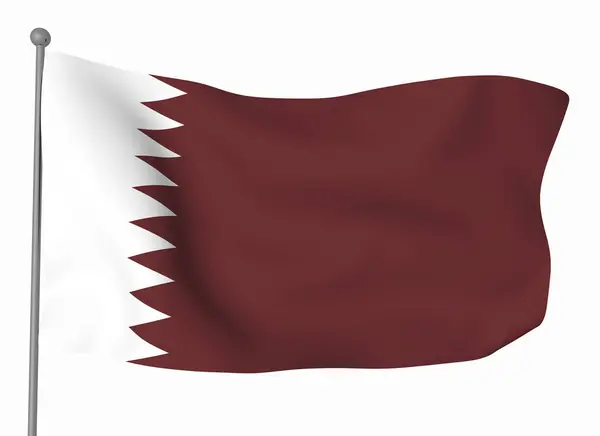 Qatar Flag Template Horizontal Waving Flag Isolated Background — Stock Photo, Image