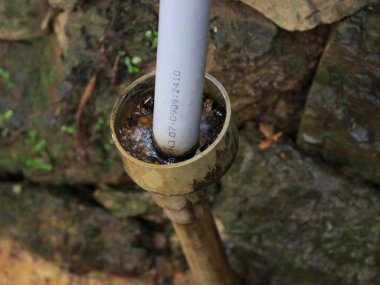 Eski ve paslı boru, endüstriyel arka plan 