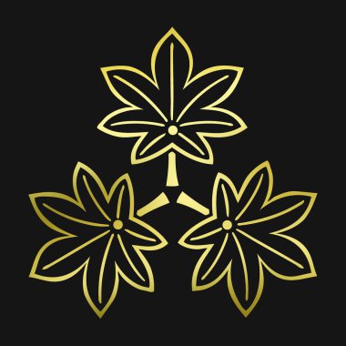 Altın çiçek tasarım şablonu çizimi