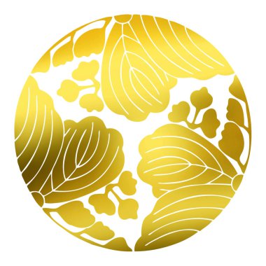 Beyaz arka planda izole edilmiş altın çiçek logosu