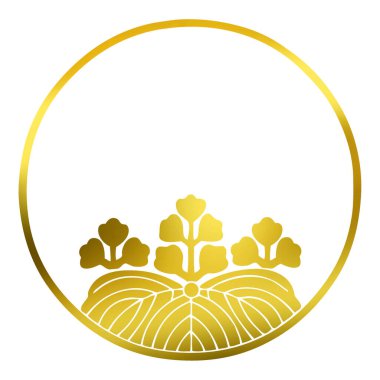 Beyaz arka planda izole edilmiş altın çiçek logosu