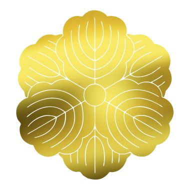 Beyaz arka planda izole edilmiş altın çiçek logosu