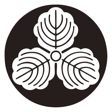 Beyaz arkaplanda siyah çiçek logosu var.