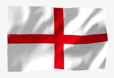 İngiltere bayrak şablonu. Yatay dalgalanma bayrağı, arkaplanda izole