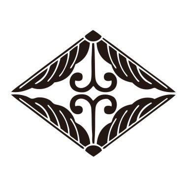 Beyaz arkaplanda siyah çiçek logosu var.