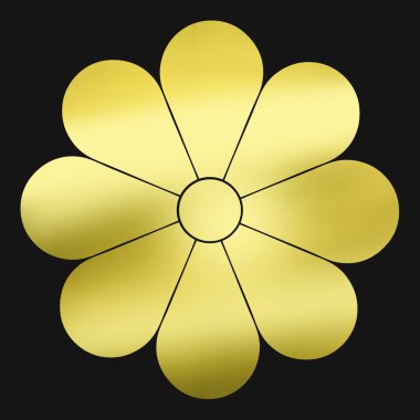 Siyah arkaplanda altın çiçekli logo 