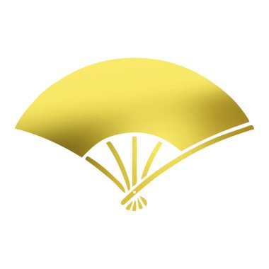 Geleneksel Japon aile arması logosu beyaz arka planda altın rengi gösteriyor     