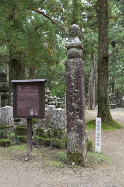  Japonya, Koyasan 'daki Okunoin antik Budist mezarlığı.