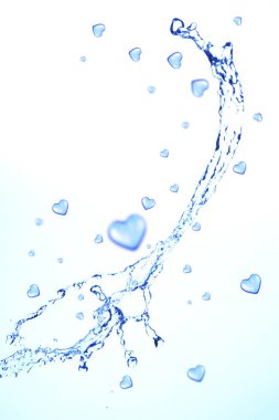 Beyaz zemin üzerinde mavi su damlaları