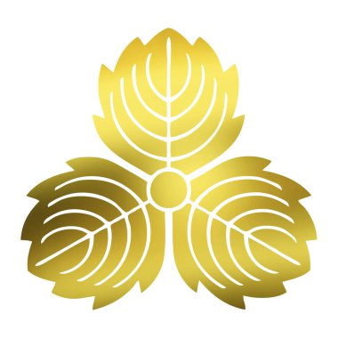 Beyaz arka planda izole edilmiş altın çiçek logosu