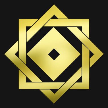 Altın dekoratif süs. renkli illüstrasyon. 